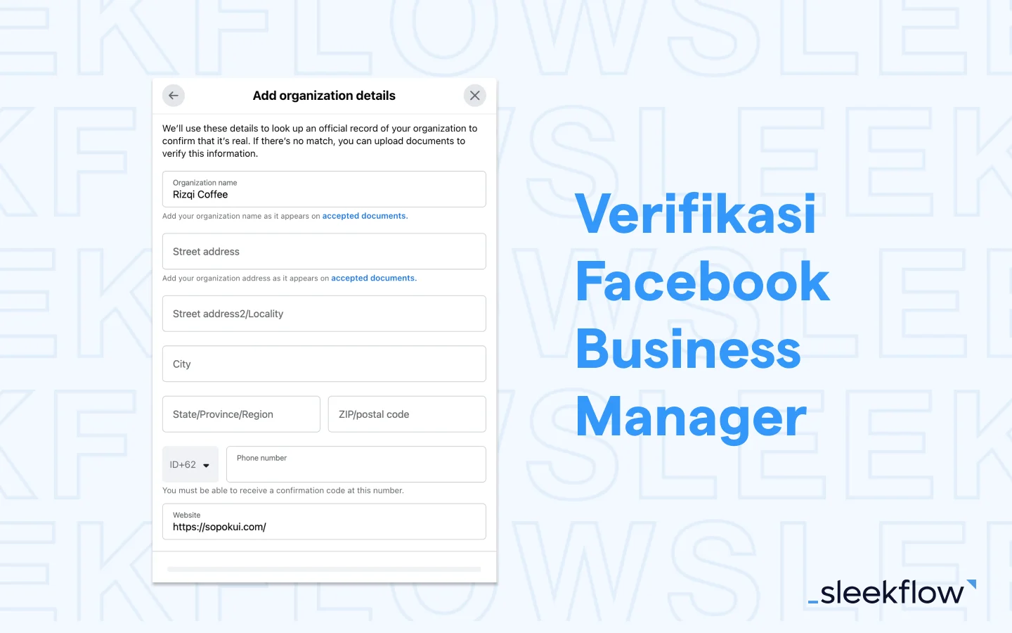 Contoh Verifikasi Business Manager