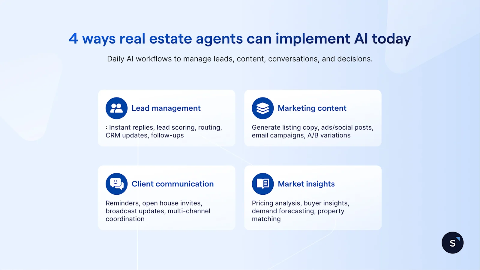 How can real estate agents implement Ai in daily operations