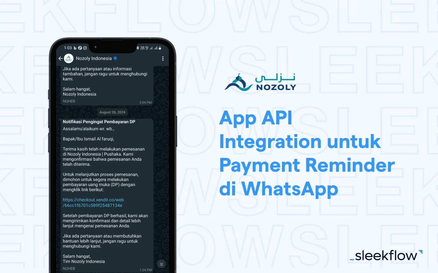 In-App Integration untuk Push WhatsApp Reminder