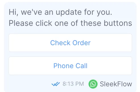 WhatsApp message with double tick