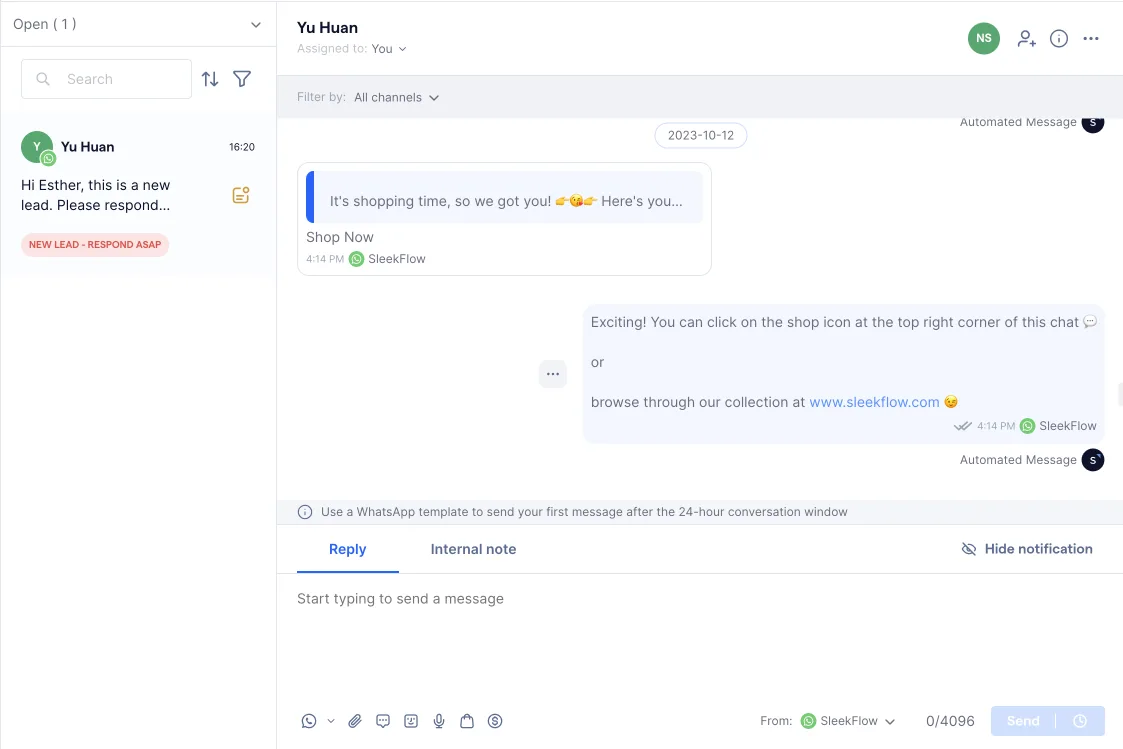 Assigning a new WhatsApp lead for Dubai Shopping Festival automatically