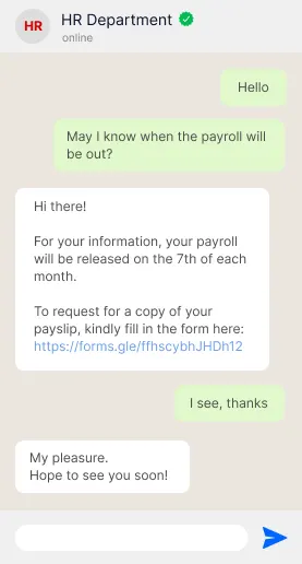 Communication RH sur WhatsApp Officielle