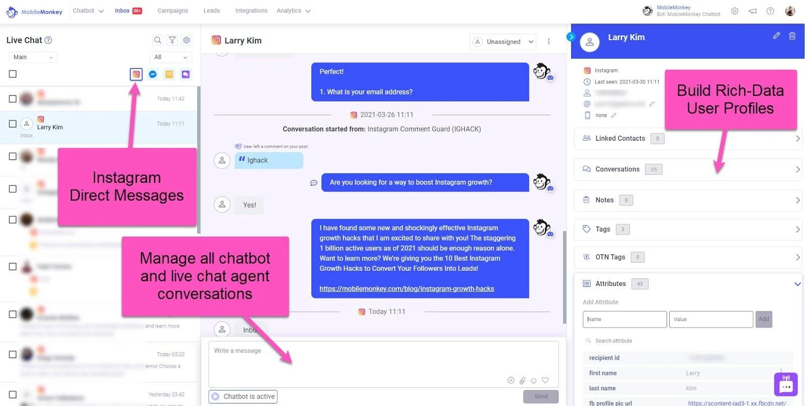 Instachamp interface