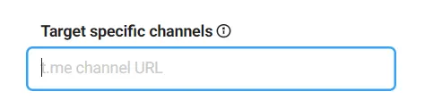 field for entering specific telegram channel url