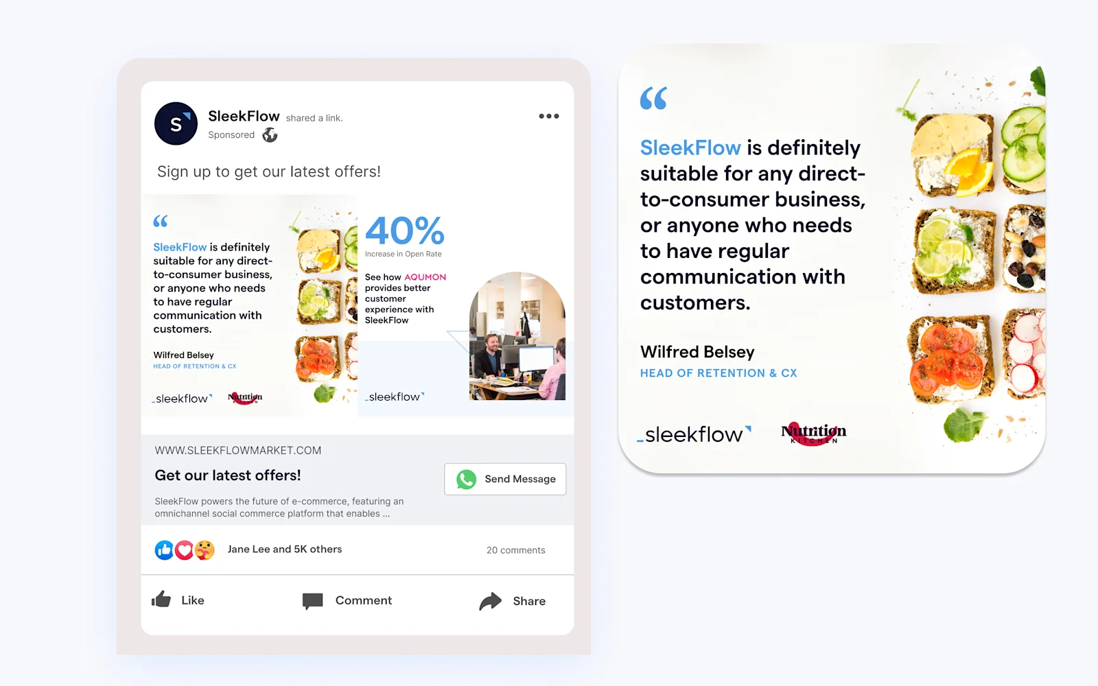 Click to WhatsApp ads - social proof
