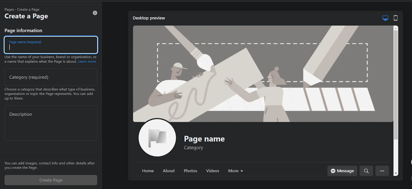 Facebook Business Page Screenshot