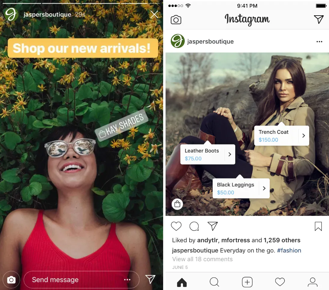 Lojas do Instagram