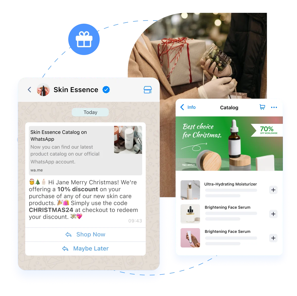 skin care product catalog promotion via whatsapp