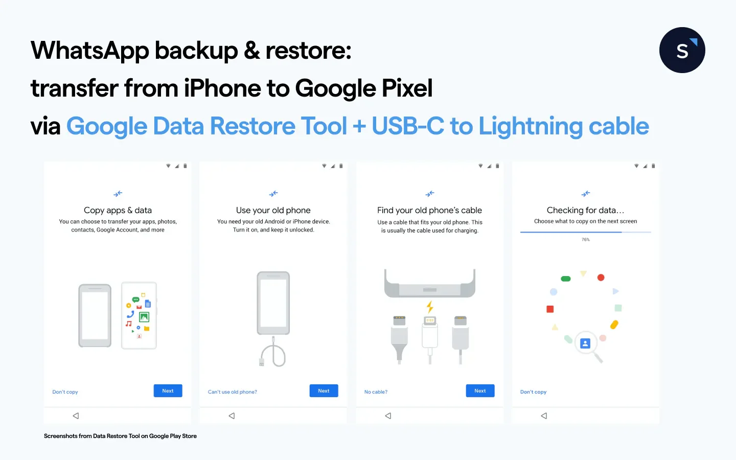 Backup de conversas do WhatsApp do iPhone para o Google Pixel ou Android 12
