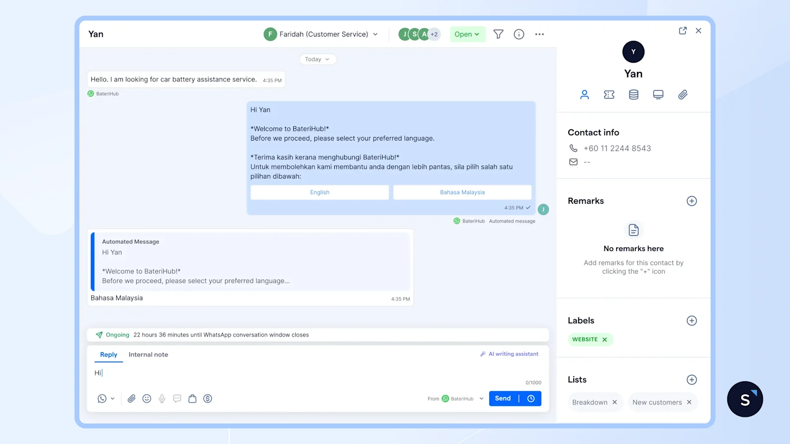24/7 engagement with AI Smart Reply