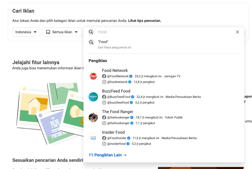 Filter Facebook Ads Library