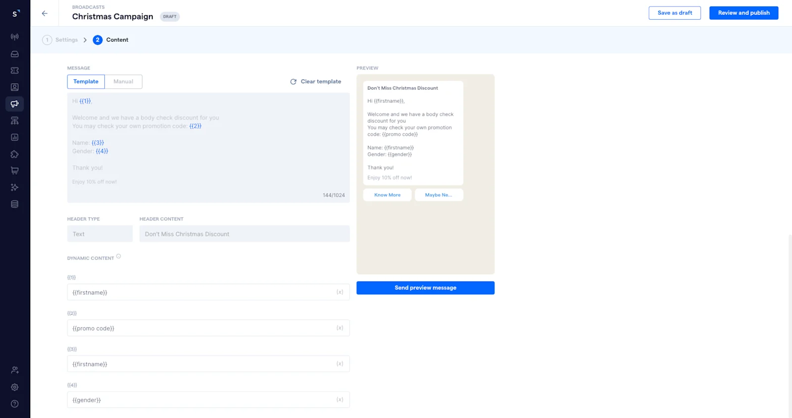 Best practice of creating a WhatsApp broadcast message