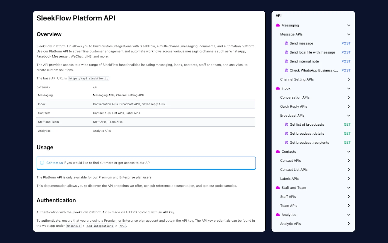 SleekFlow Platform API