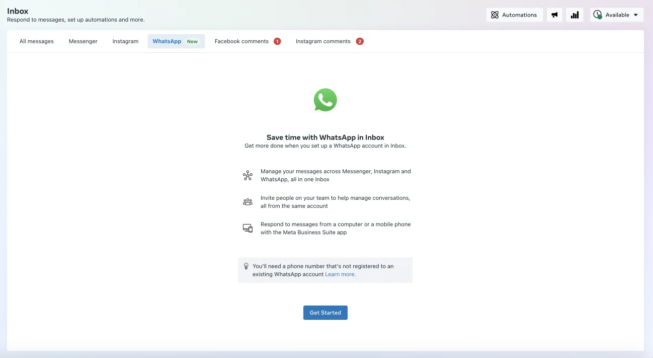 whatsapp meta business suite