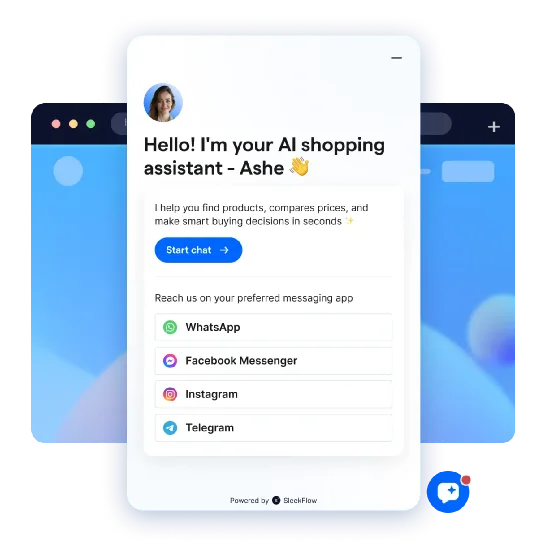 SleekFlow AI omnichannel inbox live chat widget solution on e-commerce website