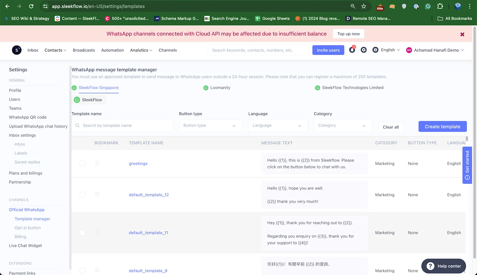Langkah Kedua Setup WhatsApp OTP