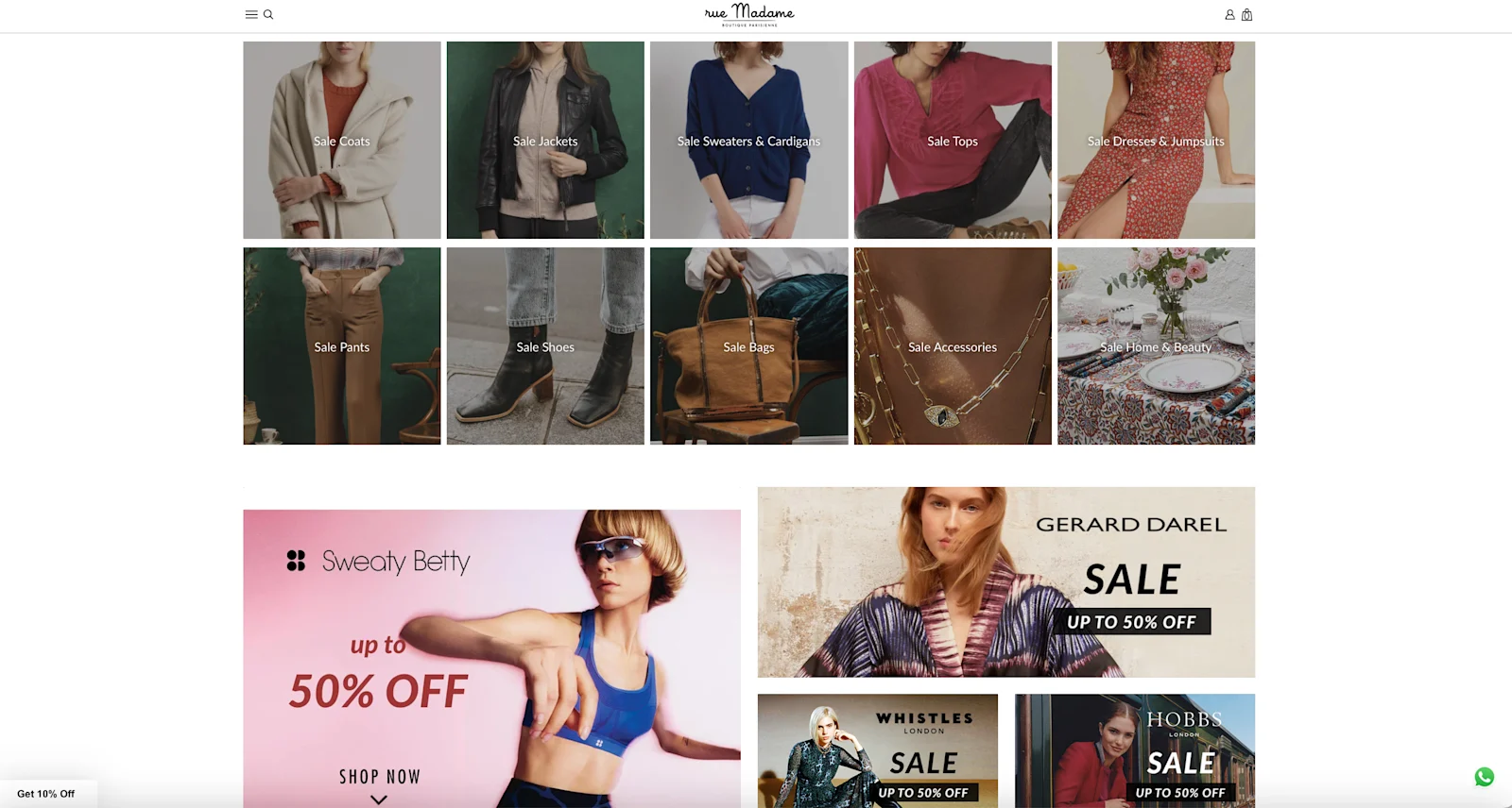 Rue Madame e-commerce website