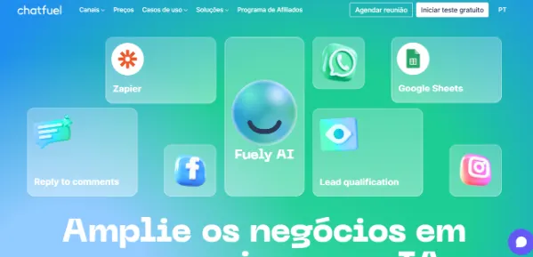 Chatfuel home page PT