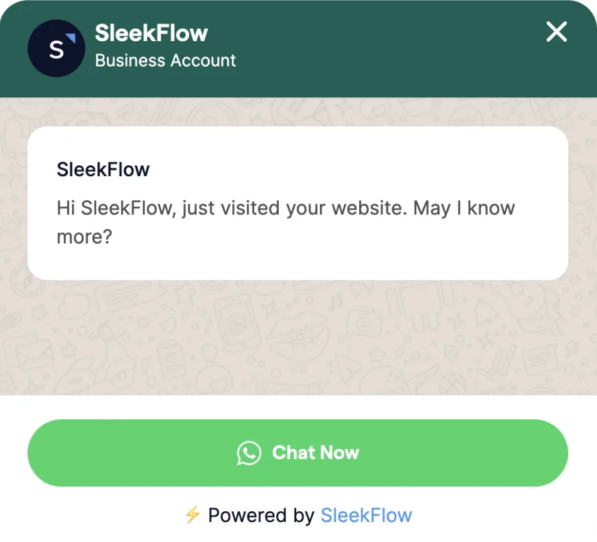 WhatsApp live chat widget by SleekFlow