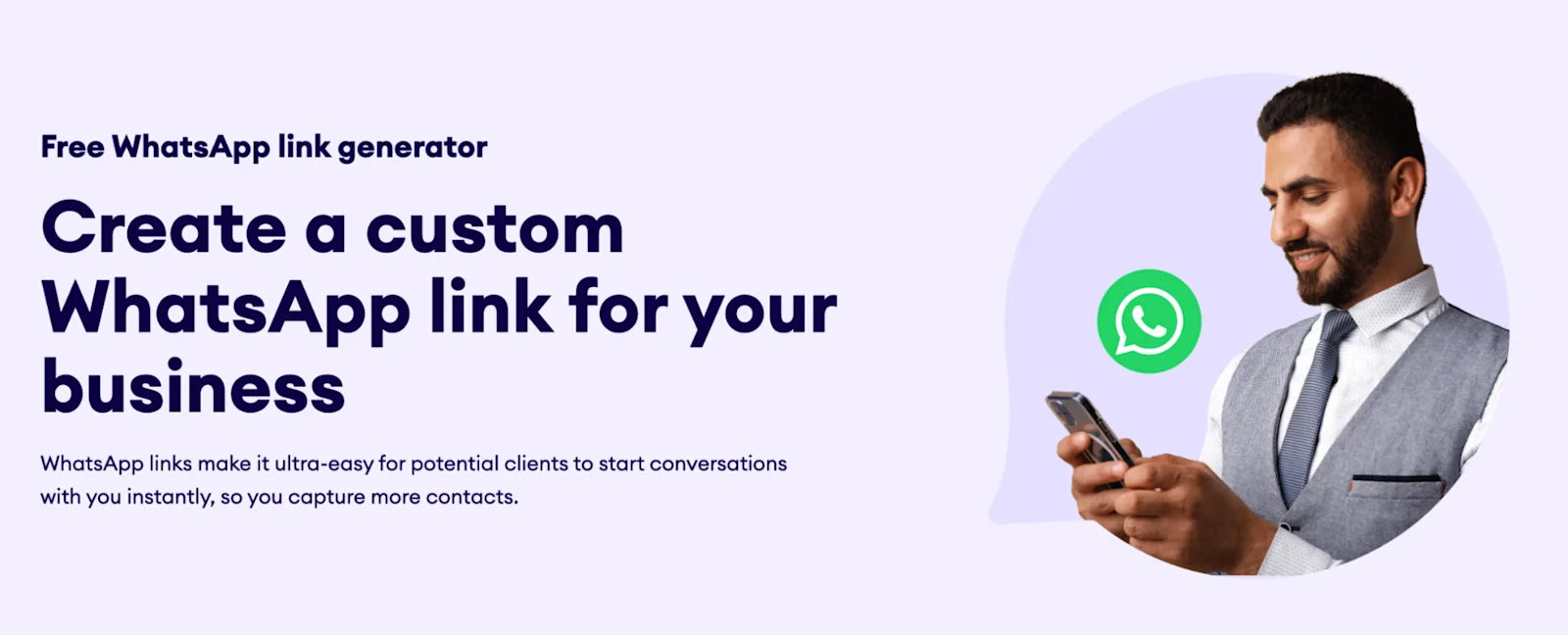 whatsapp link generator by Kommo