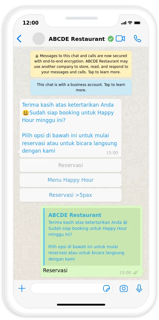 contoh pesan whatsapp restoran