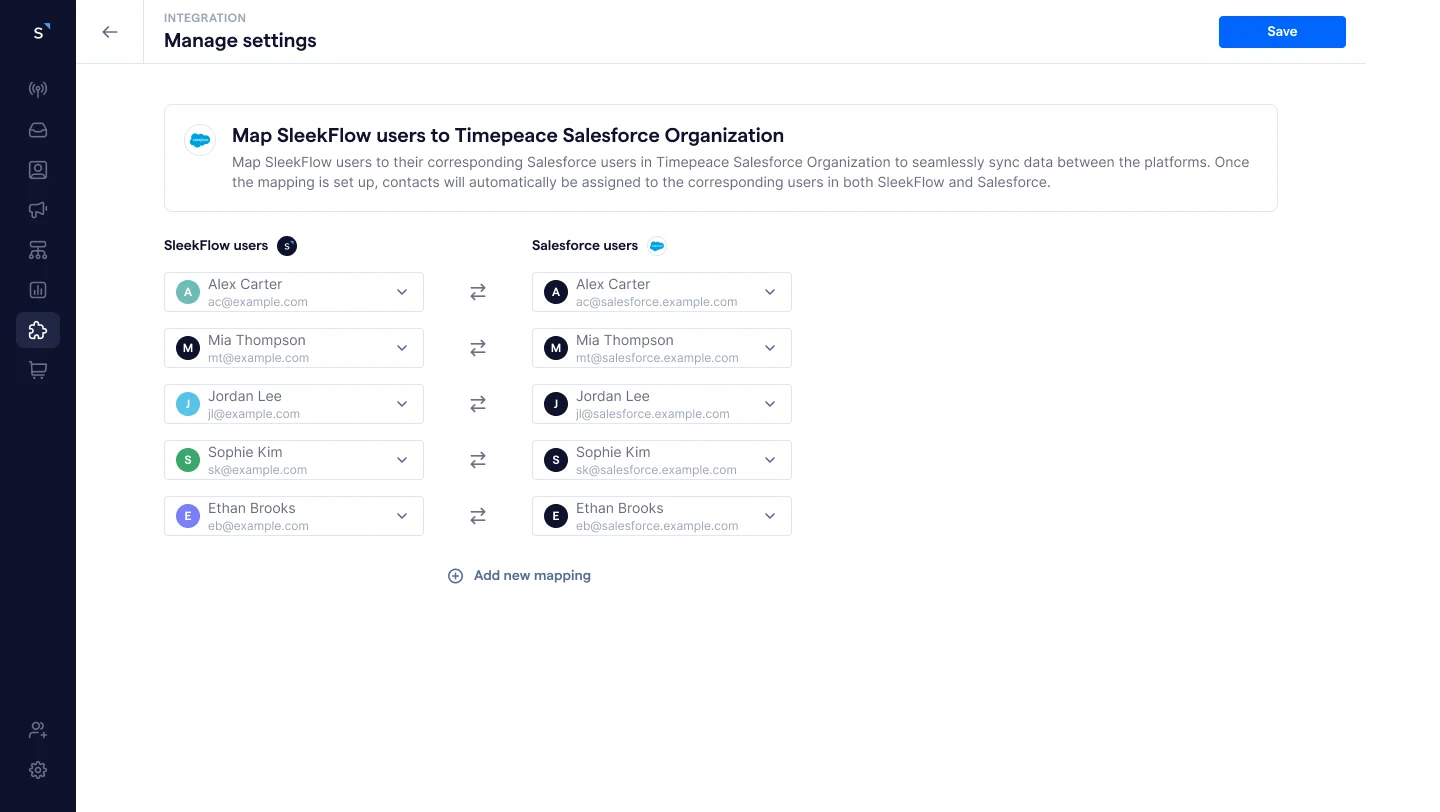 salesforce user mappping