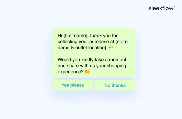WhatsApp broadcast for customer survey