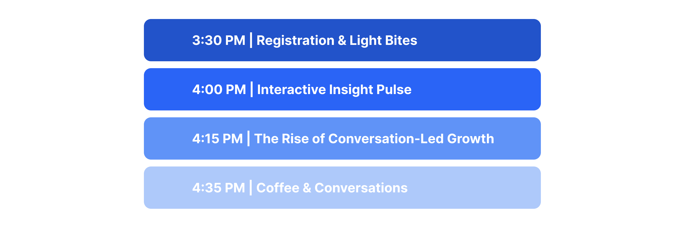 infinity8 Event Agenda