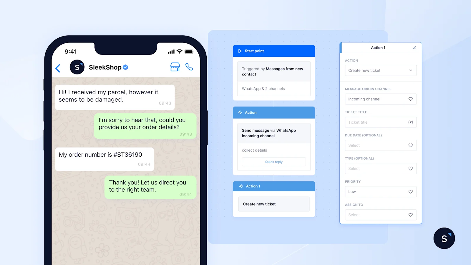 SleekFlow creating tickets based on conversations with customers