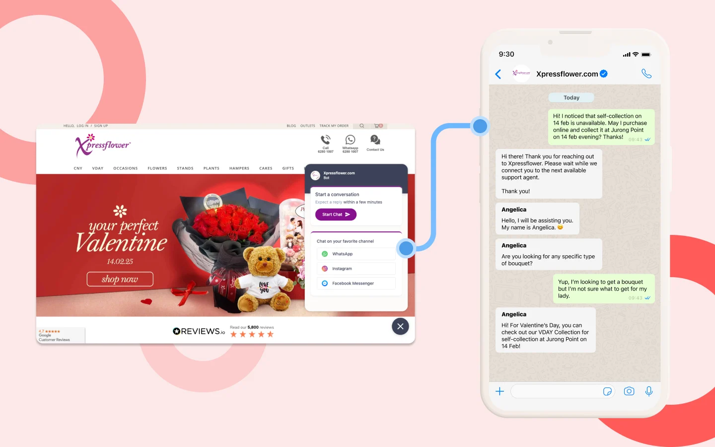 xpressflower using SleekFlow's feature WhatsApp auto reply for managing high volumes of customers