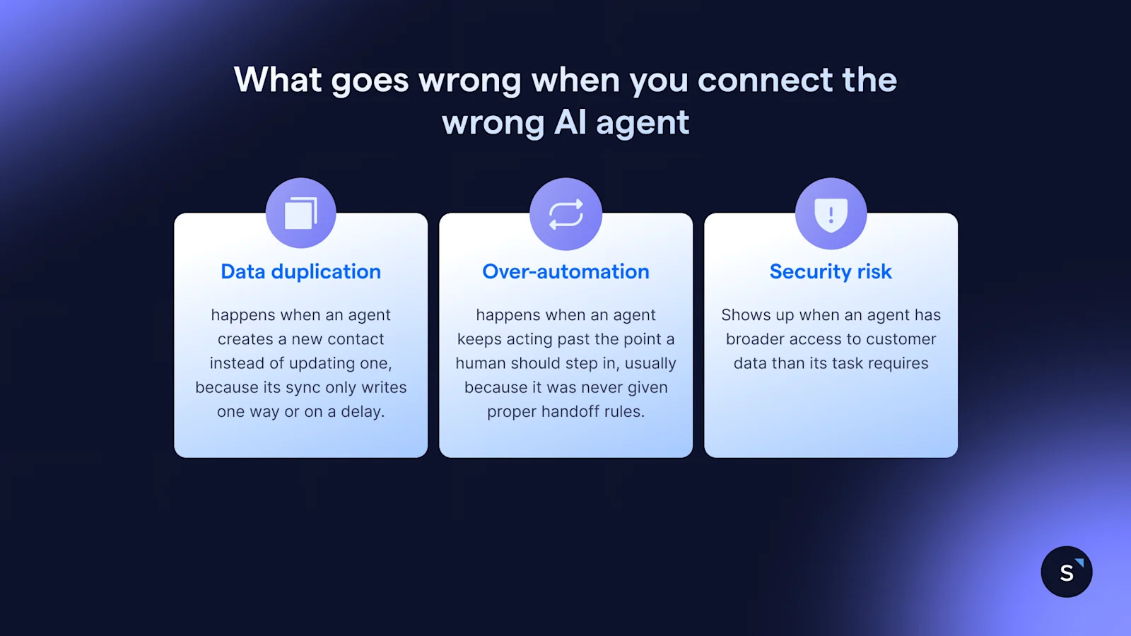 3 things go wrong when you connect the wrong AI agent: data duplication, over automation and security risks