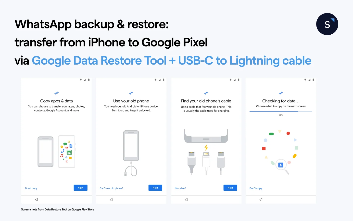 Transfer WhatsApp backup chats from iPhone or iOS devices to Google Pixel or Android 12