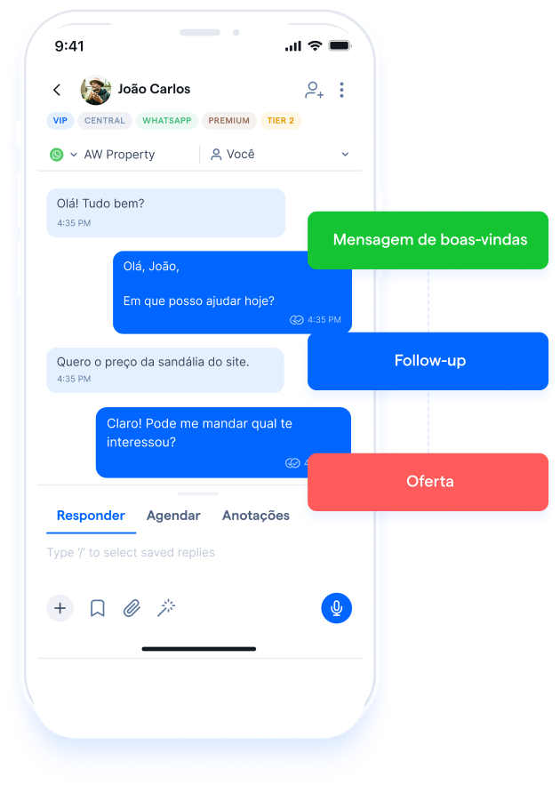 Qualifique leads no WhatsApp antes de encaminhá-los para o vendedor certo.