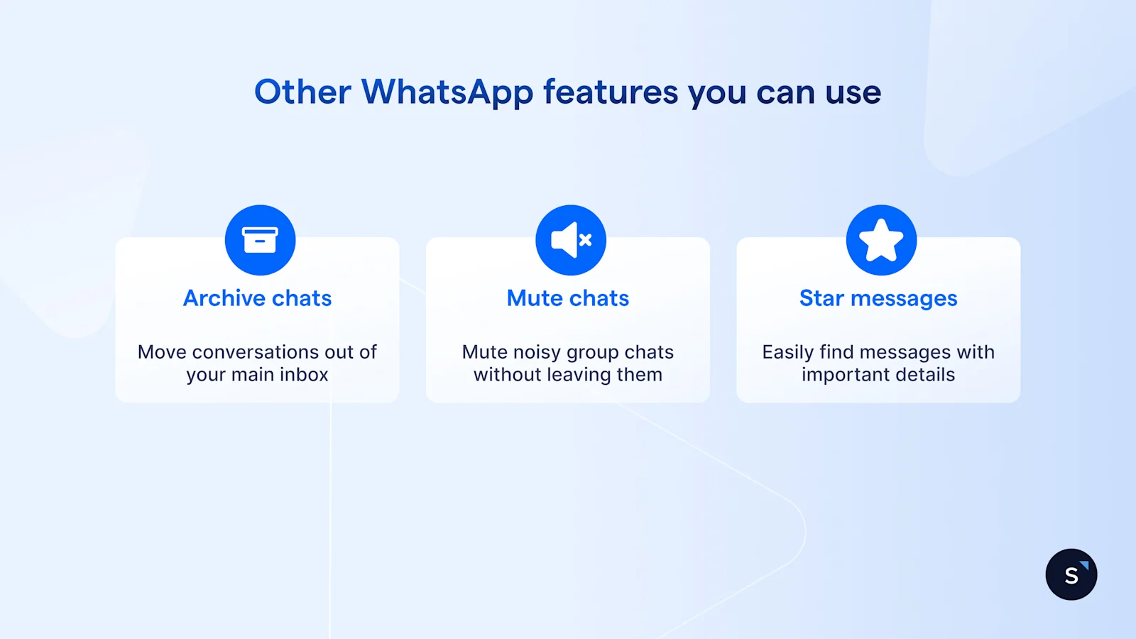 Other useful whatsapp features besides pinned chats