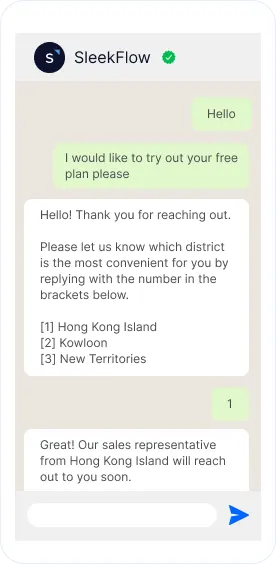 WhatsApp list messages