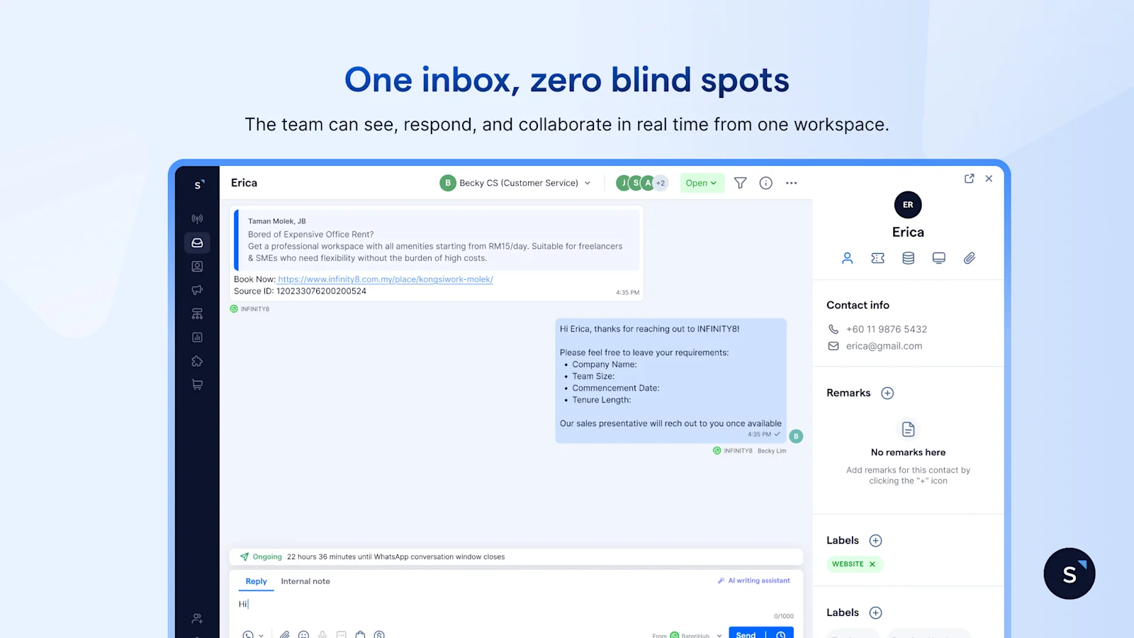 Infinity8 centralised inbox