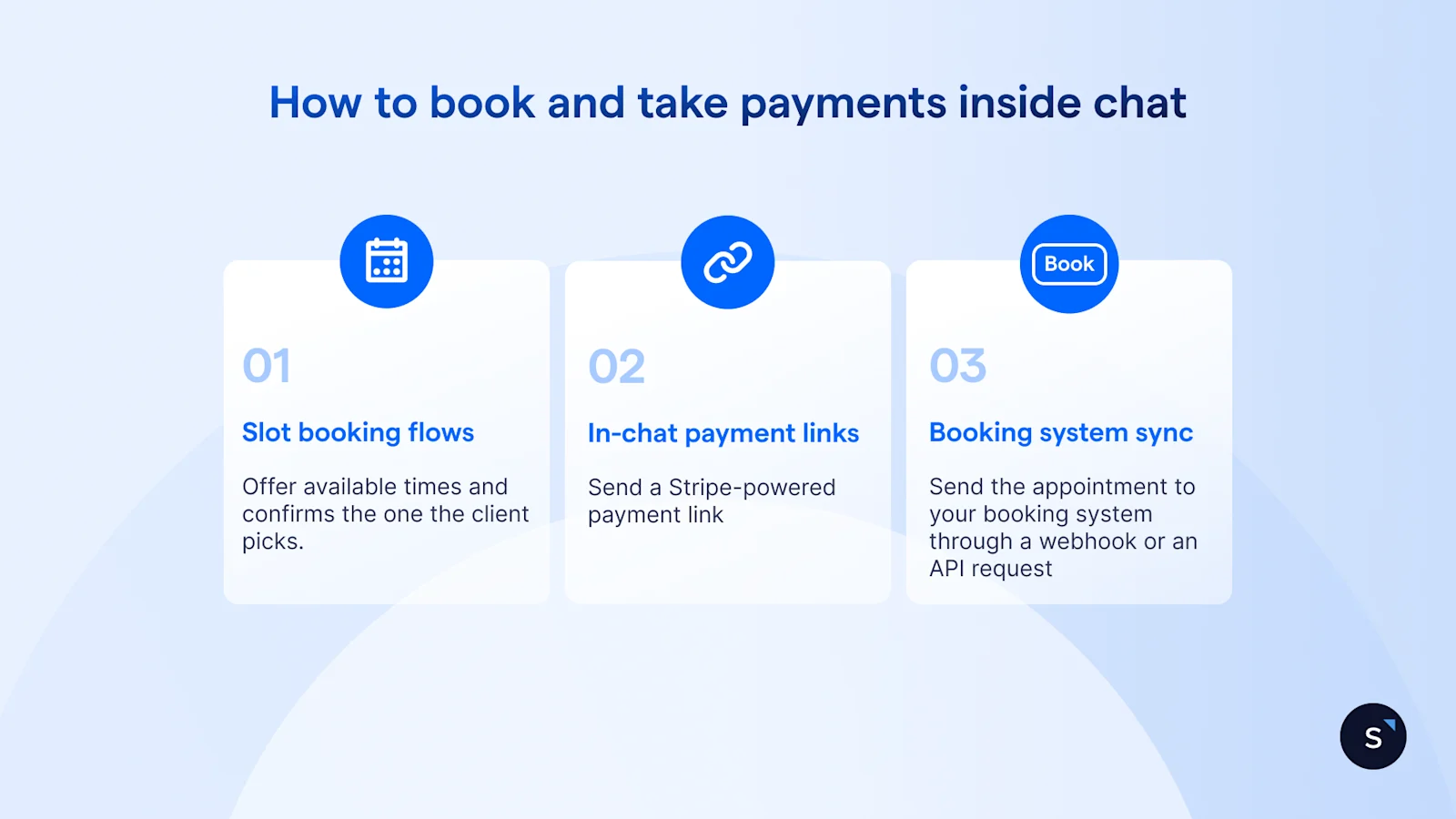 How to book and take payments in chat