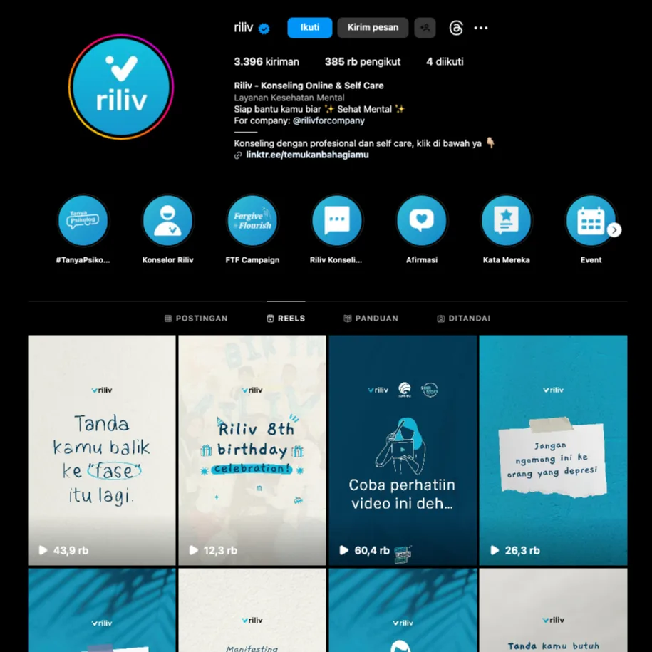 Konten Instagram Riliv 