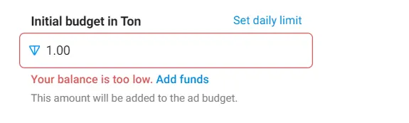  setting ad budget interface