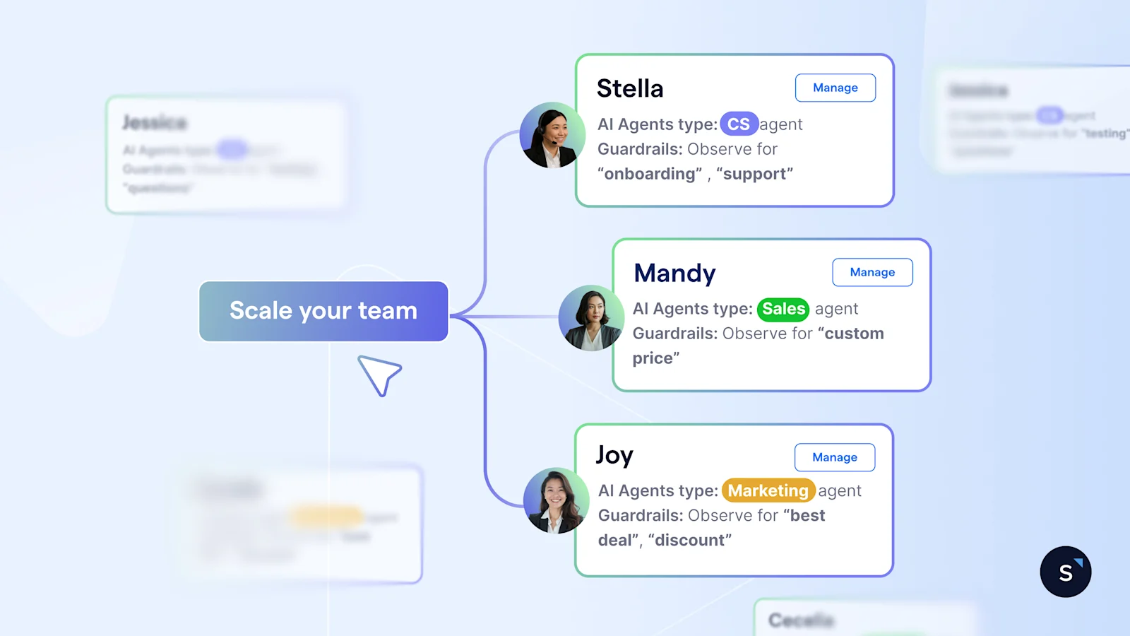 Illustration of AI Agent that distributed by SleekFlow