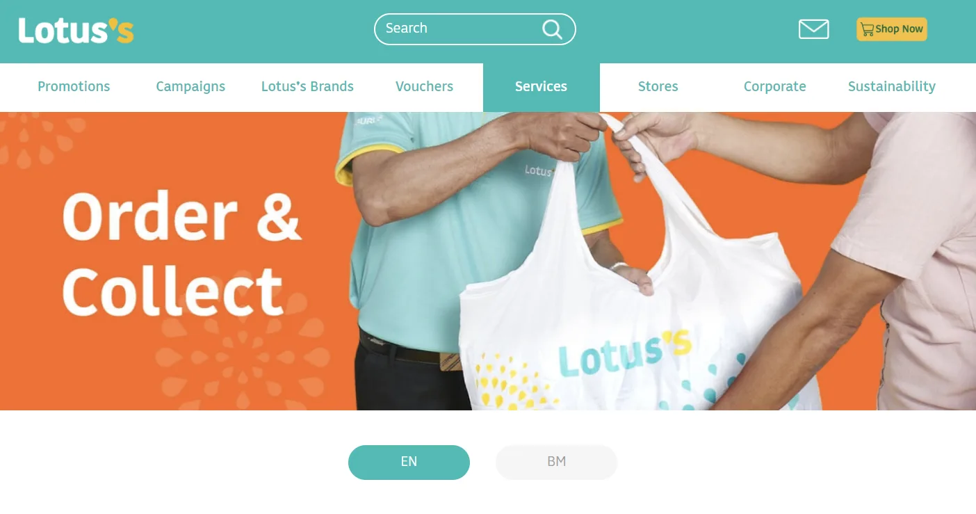 lotus’s order and collect service