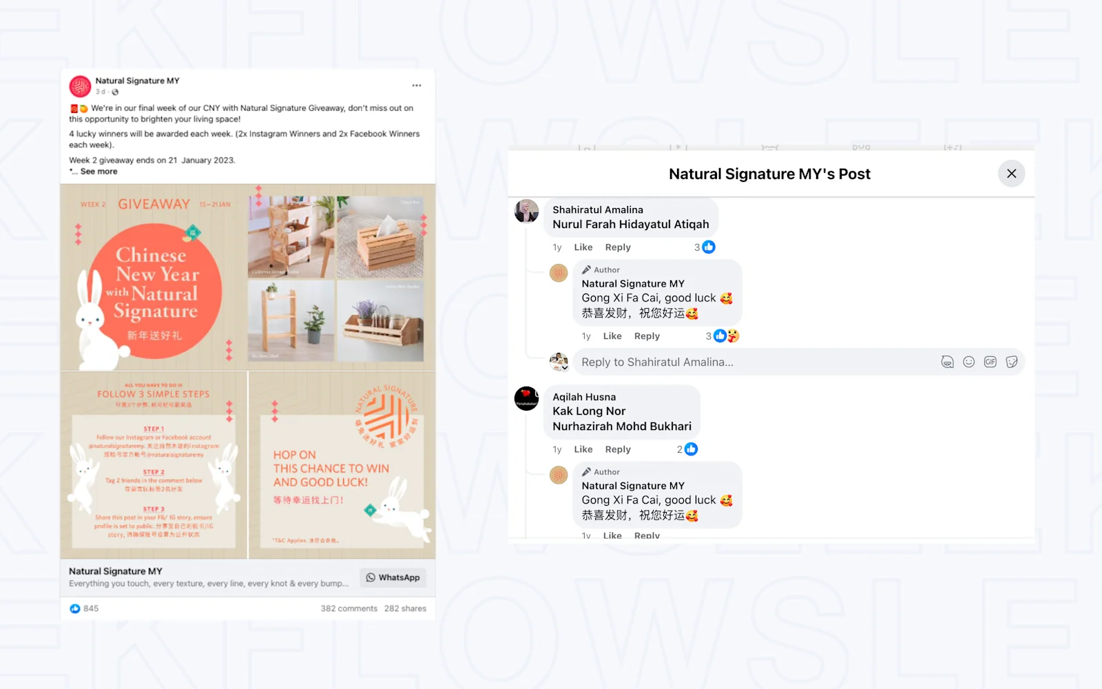 Natural Signature Facebook Campaign
