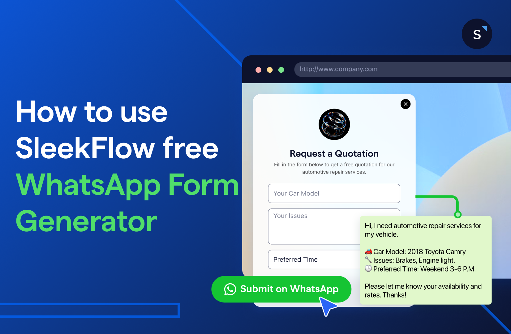 How to use SleekFlow Free HTML Web Form Generator