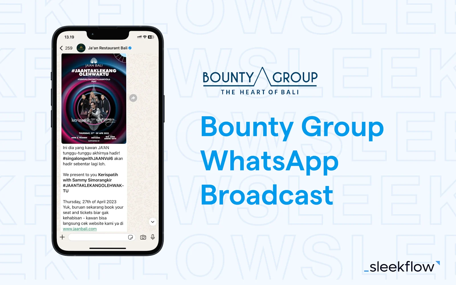 Bounty Group Broadcast for Ja'an Restaurant 