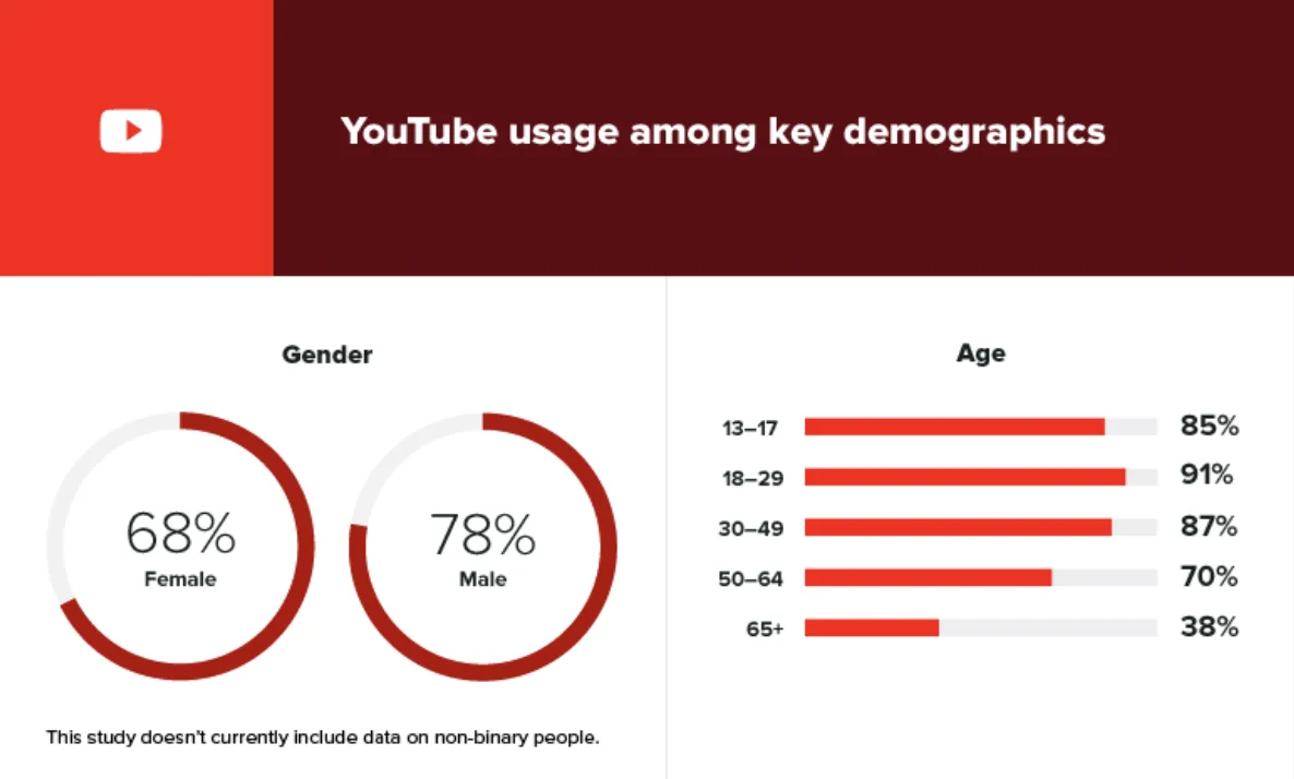 YouTube usage among key demographics