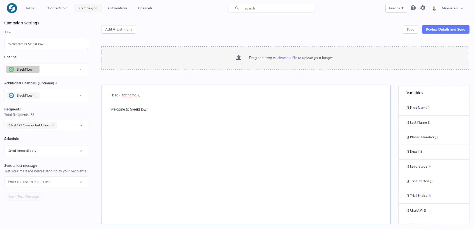 Campanha de marketing CRM do SleekFlow