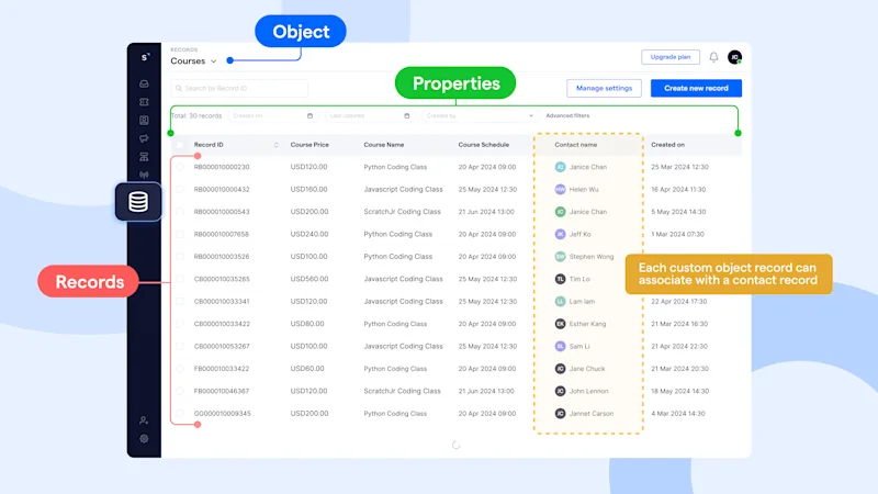 Custom Objects: Manage CRM data within WhatsApp chats