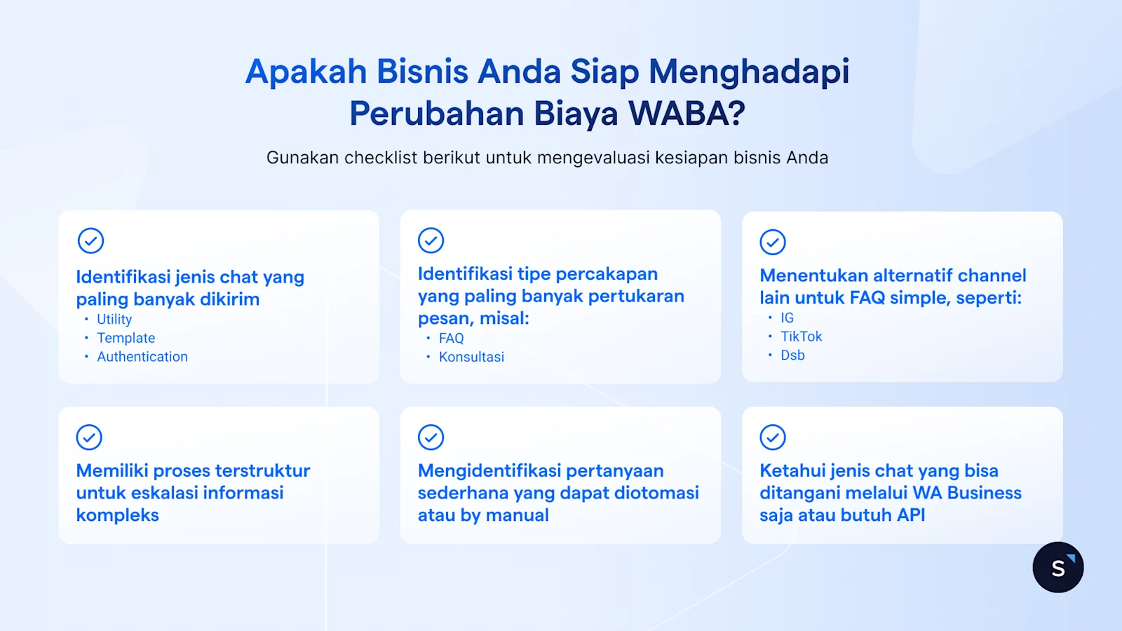 Checklist: Kesiapan Menghadapi Perubahahan Biaya WABA