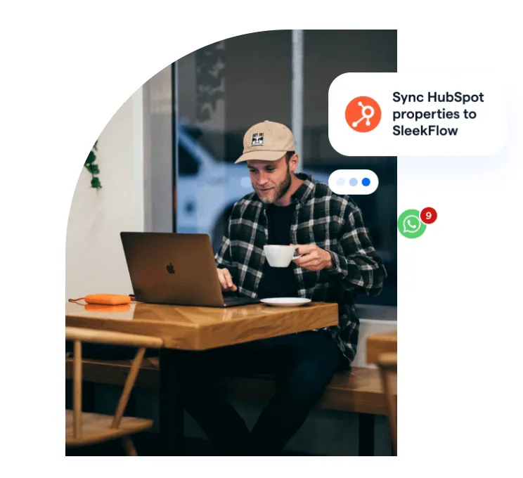 person working on a laptop with hubspot integration
