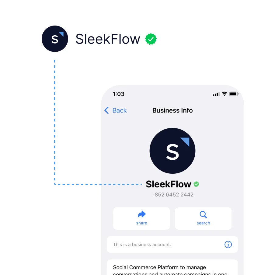 WhatsApp Business verified green tick